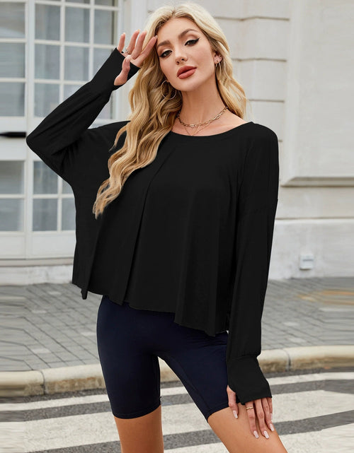 Load image into Gallery viewer, Backless Round Neck Long Sleeve T-Shirt
