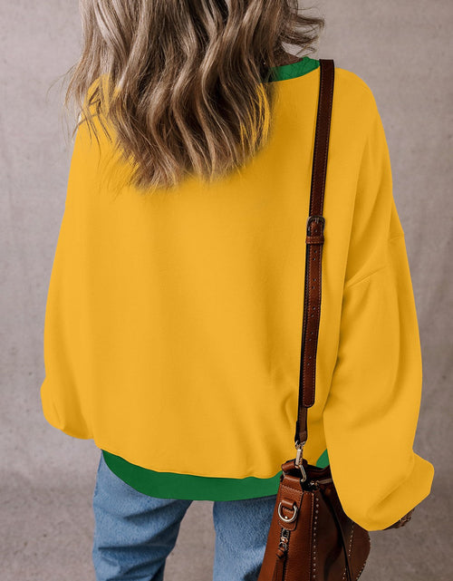 Load image into Gallery viewer, Contrast Round Neck Long Sleeve Sweatshirt

