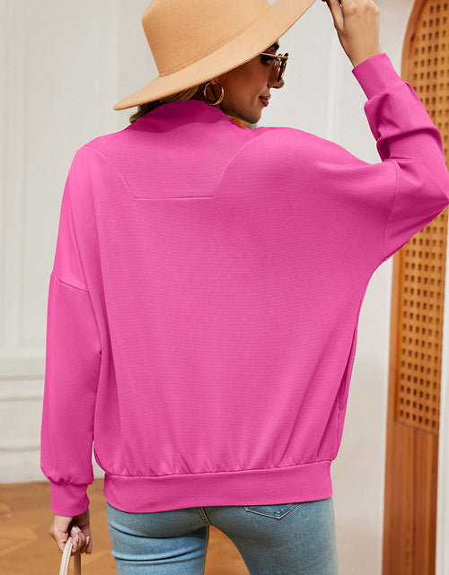 Load image into Gallery viewer, Half Zip Dropped Shoulder Sweatshirt
