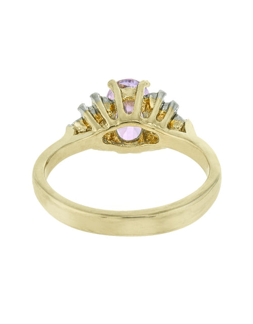 Load image into Gallery viewer, Vintage 1980's Cubic Zirconia Ring with Clear Austrian Crystals 18k Yellow Gold Electroplated by PVD Vintage Jewelry
