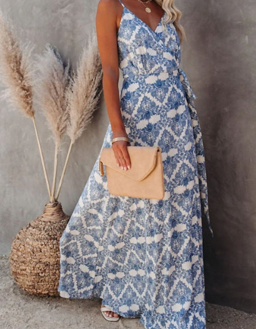Load image into Gallery viewer, Printed Tied Maxi Cami Dress
