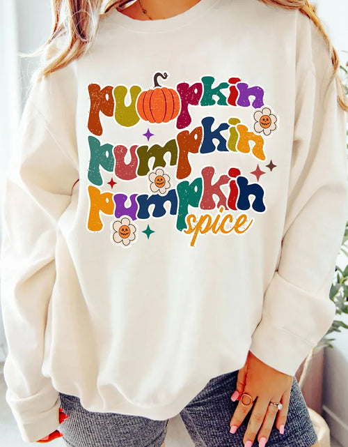 Load image into Gallery viewer, Letter Graphic Round Neck Long Sleeve Sweatshirt

