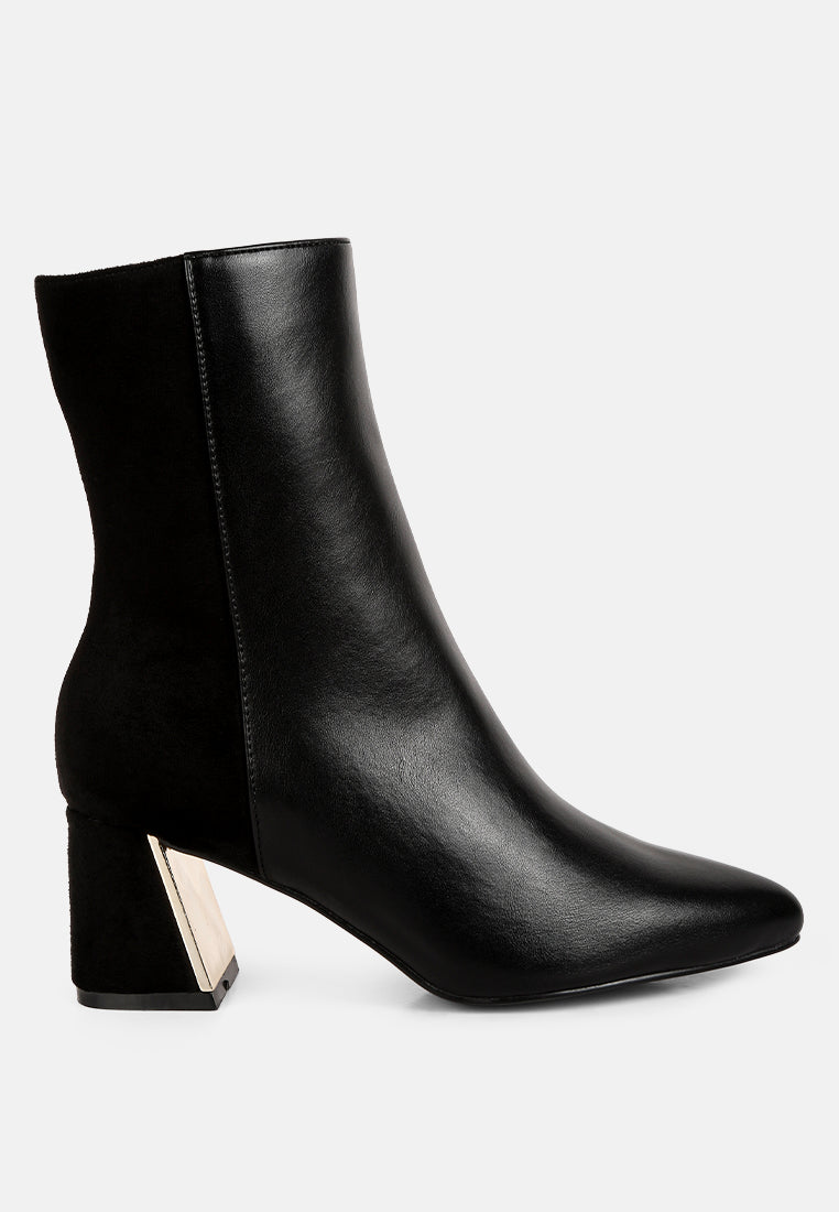 desire suede back panel high ankle boots by London Rag