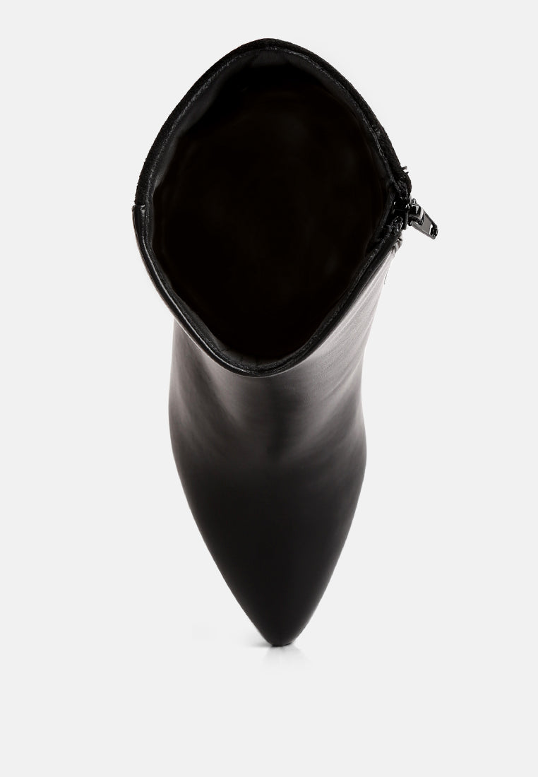 desire suede back panel high ankle boots by London Rag