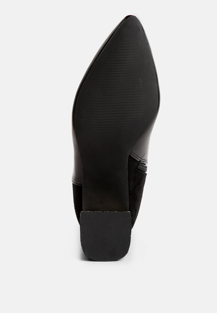 desire suede back panel high ankle boots by London Rag