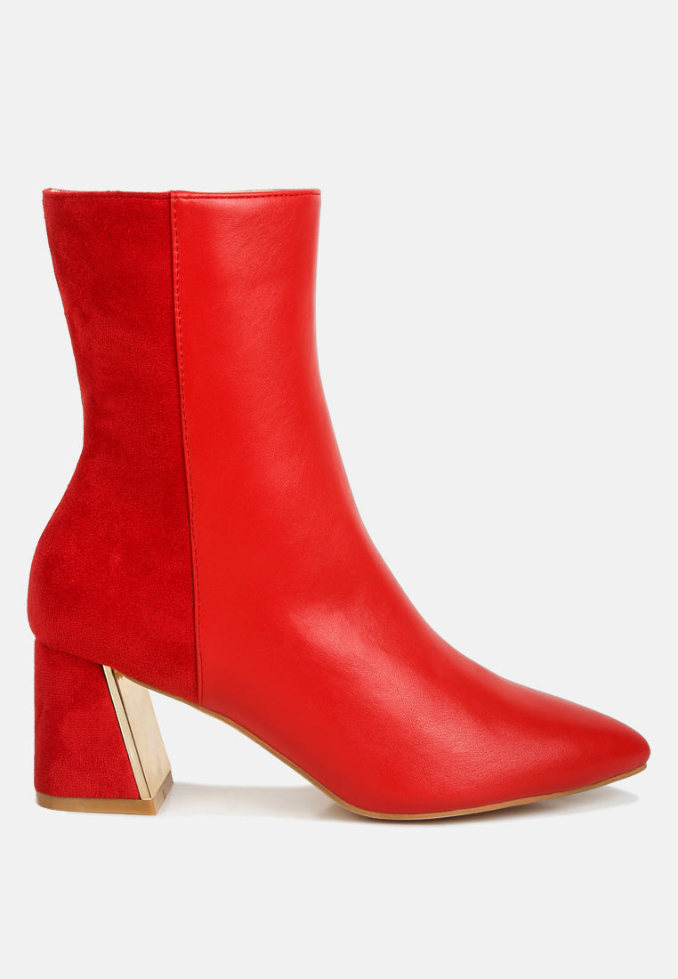 desire suede back panel high ankle boots by London Rag