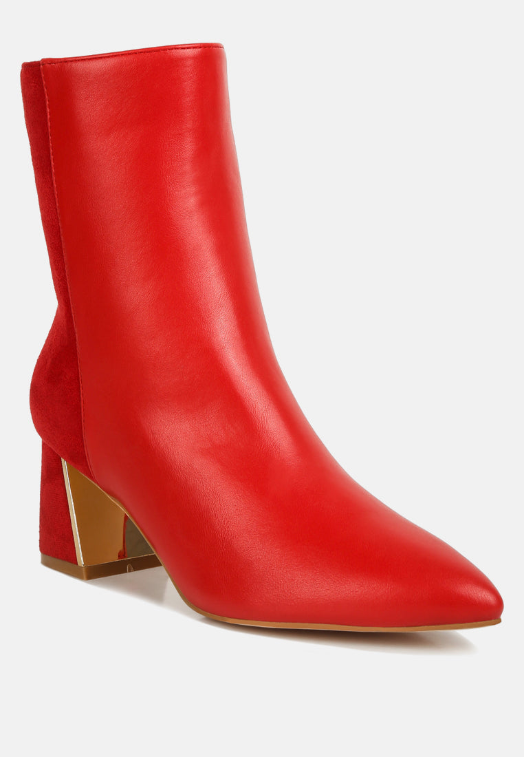 desire suede back panel high ankle boots by London Rag