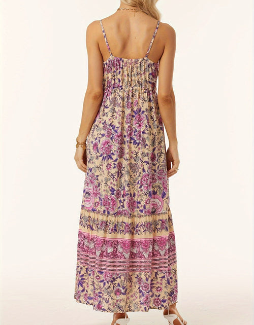 Load image into Gallery viewer, Printed Scoop Neck Midi Cami Dress
