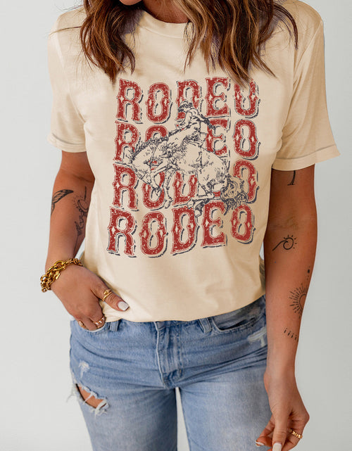 Load image into Gallery viewer, Letter Graphic Cuffed Tee Shirt
