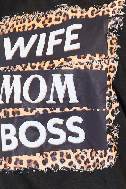 Load image into Gallery viewer, Simply Love WIFE MOM BOSS Leopard Graphic T-Shirt
