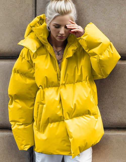 Load image into Gallery viewer, Pocketed Zip Up Hooded Puffer Jacket
