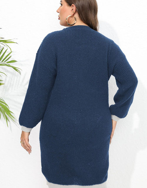 Load image into Gallery viewer, Plus Size Long Sleeve Sweater Dress

