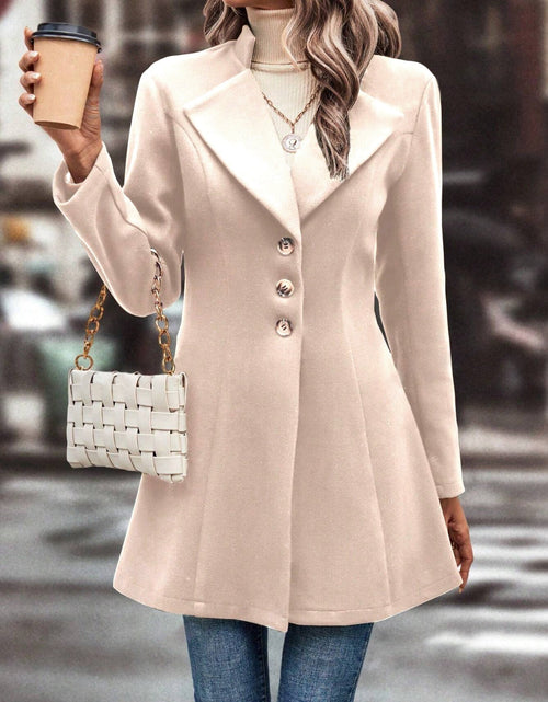 Load image into Gallery viewer, Collared Neck Long Sleeve Longline Coat
