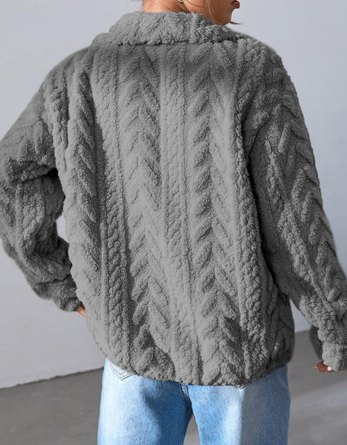 Load image into Gallery viewer, Fuzzy Zip Up Long Sleeve Jacket
