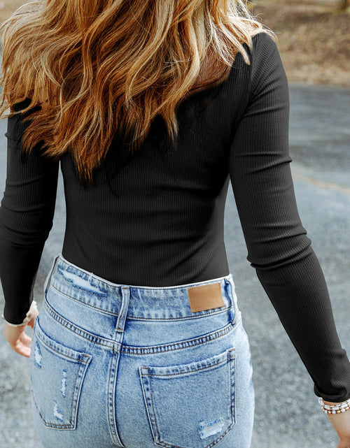 Load image into Gallery viewer, High Neck Long Sleeve Ribbed Top
