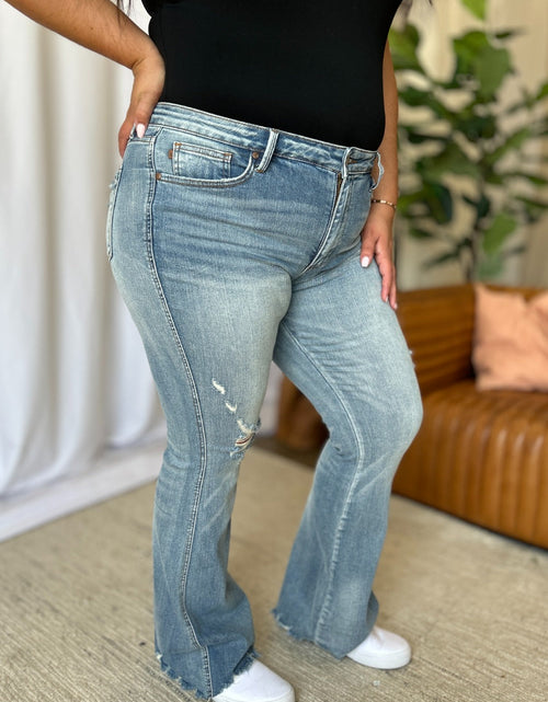Load image into Gallery viewer, Judy Blue Full Size Medium Rise Tummy Control Destroy Flare
