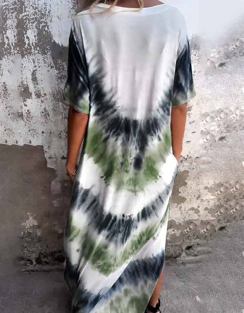 Load image into Gallery viewer, Full Size Pocketed Tie-Dye Short Sleeve Dress
