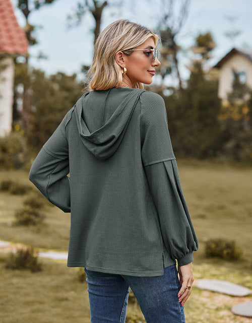 Load image into Gallery viewer, Dropped Shoulder Button-Down Hoodie
