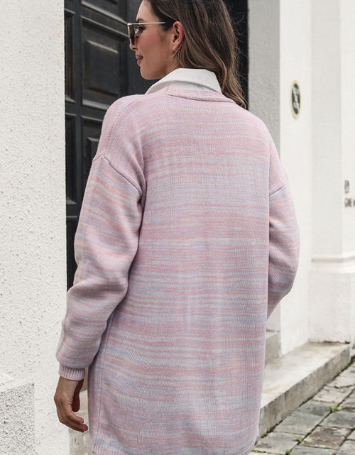 Load image into Gallery viewer, Striped Open Front Longline Cardigan

