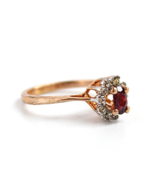 Load image into Gallery viewer, Vintage Genuine Opal or Austrian Crystal Ring 18k Yellow Gold Electroplated by PVD Vintage Jewelry
