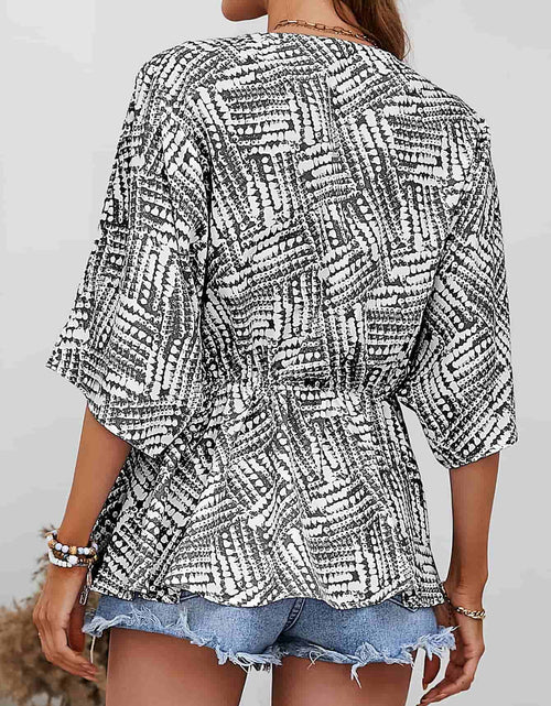 Load image into Gallery viewer, Printed V-Neck Dolman Sleeve Blouse
