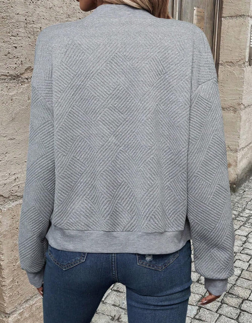 Load image into Gallery viewer, Textured Zip Up Long Sleeve Jacket
