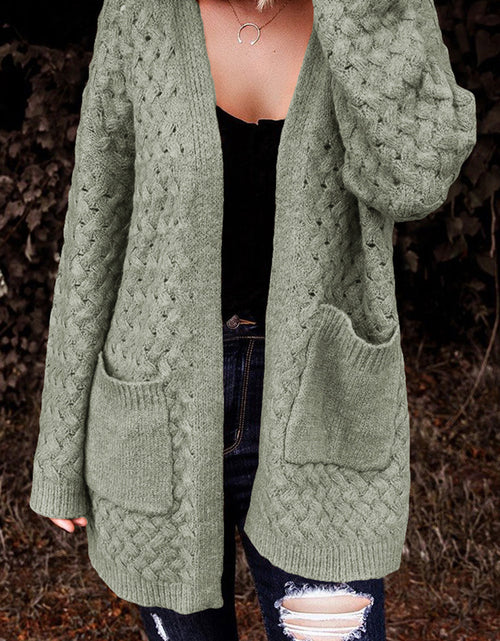 Load image into Gallery viewer, Open Front Dropped Shoulder Cardigan with Pockets
