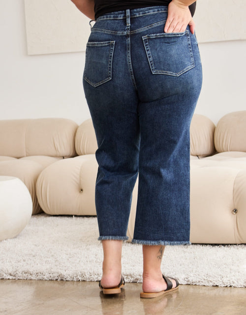 Load image into Gallery viewer, RFM Full Size Tummy Control High Waist Raw Hem Jeans
