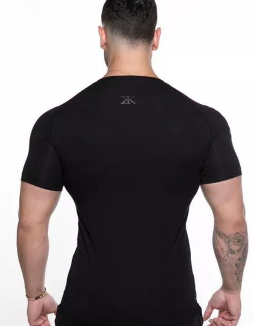 Load image into Gallery viewer, Men's Plus Size Letter Round Neck Short Sleeve T-Shirt
