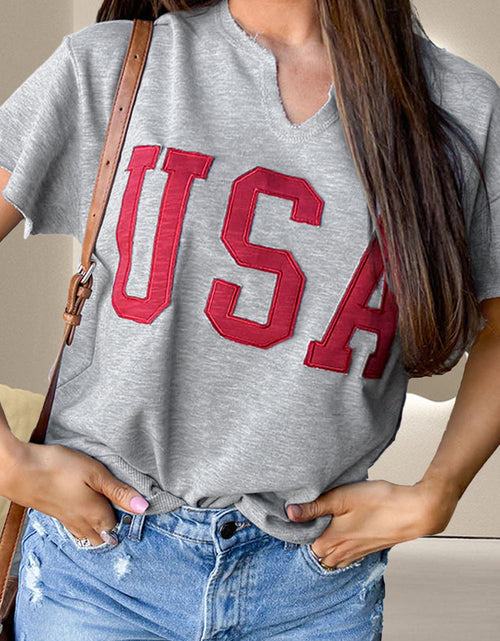 Load image into Gallery viewer, USA Notched Short Sleeve T-Shirt
