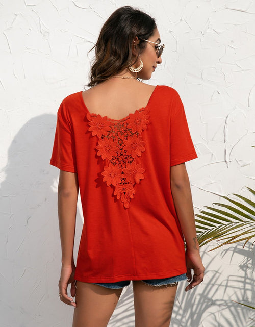 Load image into Gallery viewer, Ivy Lane Lace Trim Short Sleeve Top
