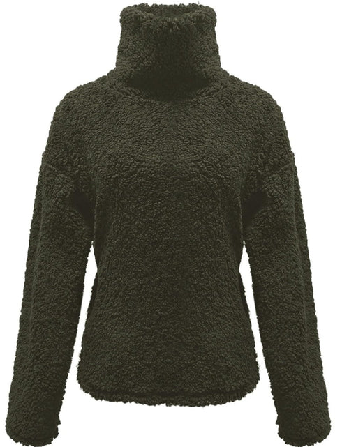 Load image into Gallery viewer, Fuzzy Turtleneck Long Sleeve Sweatshirt

