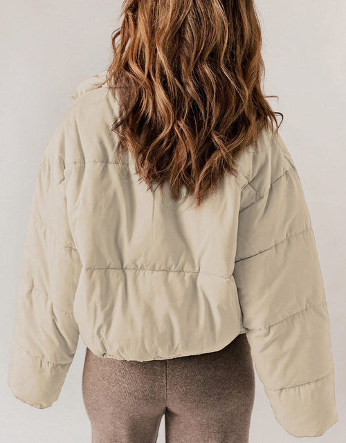 Load image into Gallery viewer, Zip Up Collared Neck Long Sleeve Winter Coat
