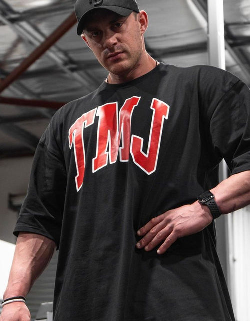 Load image into Gallery viewer, Men's Plus Size Letter Round Neck Half Sleeve T-Shirt
