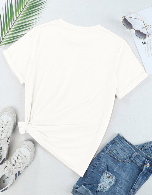 Load image into Gallery viewer, Sequin Star Round Neck Short Sleeve T-Shirt
