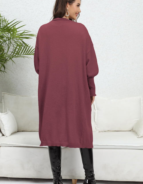 Load image into Gallery viewer, Lantern Sleeve Open Front Pocketed Cardigan

