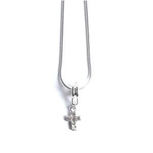 Load image into Gallery viewer, Children's 'Diamante Cross' Silver Plated Necklace by Liberty Charms USA
