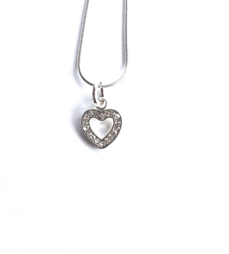 'Diamante Heart' Silver Plated Necklace by Liberty Charms USA