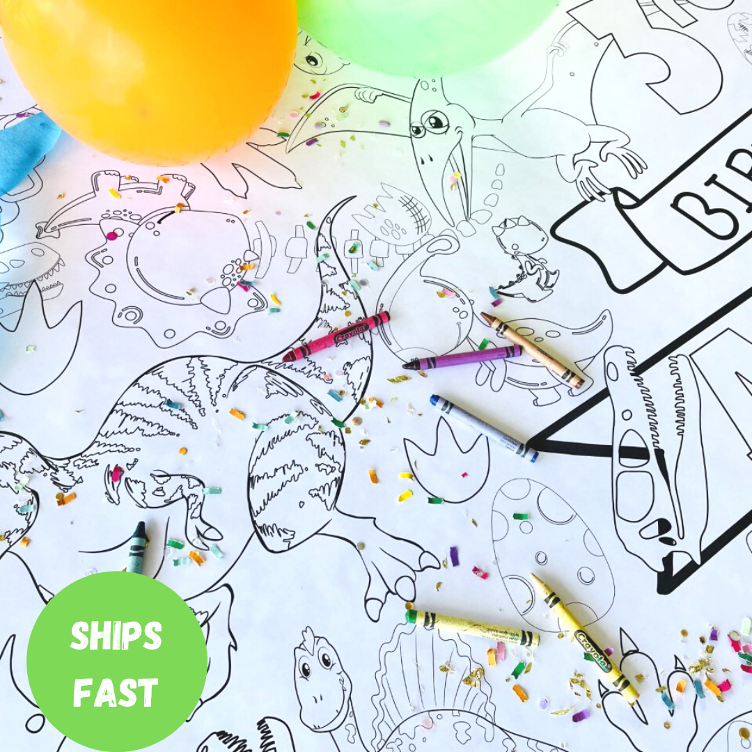 Dinosaur Coloring Tablecloth by Creative Crayons Workshop