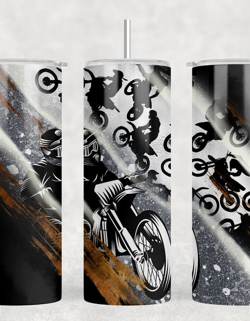 Load image into Gallery viewer, Dirt Bikes|Skinny Tumbler|Optional Bluetooth Speaker| Speaker Color Varies by Rowdy Ridge Co
