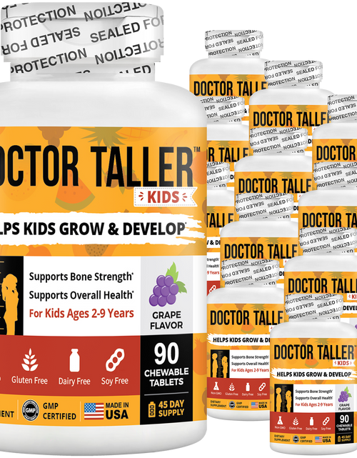Load image into Gallery viewer, Doctor Taller Kids, Grape Multivitamins, Ages 2-9, 90 Vegan Chewables by NuBest Nutrition®
