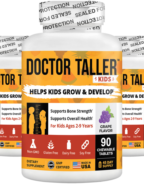 Load image into Gallery viewer, Doctor Taller Kids, Grape Multivitamins, Ages 2-9, 90 Vegan Chewables by NuBest Nutrition®
