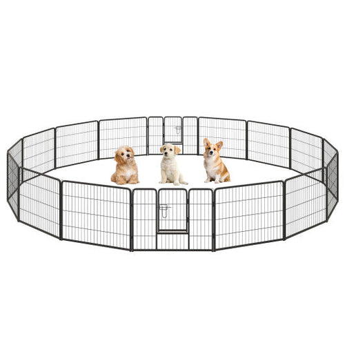Load image into Gallery viewer, 16 Panel 24/32/40 Inches Height Dog Playpen with Lock and Large Door-24 inches
