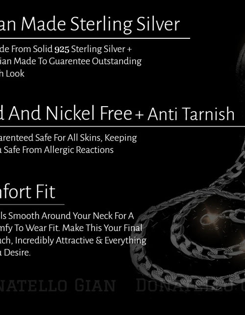Load image into Gallery viewer, Sterling Silver 925 Curb Chain 5MM, 16"-24", Curb Link Chain Necklace, Italian Made Sterling Silver 925 Unisex Chain by Donatello Gian
