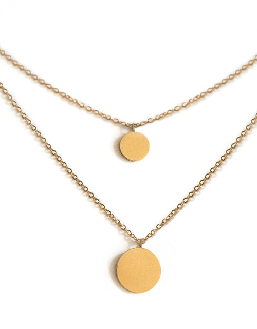 Load image into Gallery viewer, Arvo Layered Double Disc Necklace - Gold by Arvo
