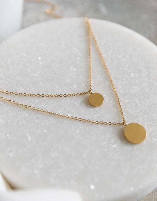 Load image into Gallery viewer, Arvo Layered Double Disc Necklace - Gold by Arvo
