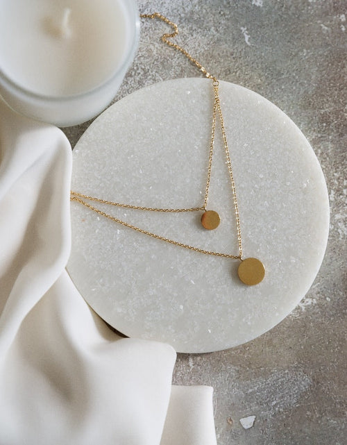 Load image into Gallery viewer, Arvo Layered Double Disc Necklace - Gold by Arvo

