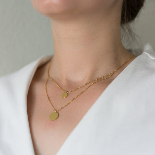 Load image into Gallery viewer, Arvo Layered Double Disc Necklace - Gold by Arvo
