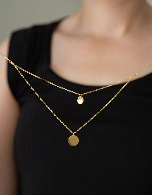 Load image into Gallery viewer, Arvo Layered Double Disc Necklace - Gold by Arvo

