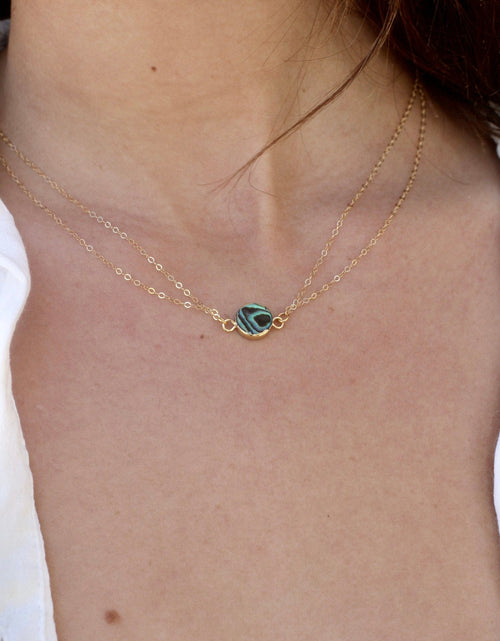 Load image into Gallery viewer, Double Chain Abalone Necklace by Toasted Jewelry
